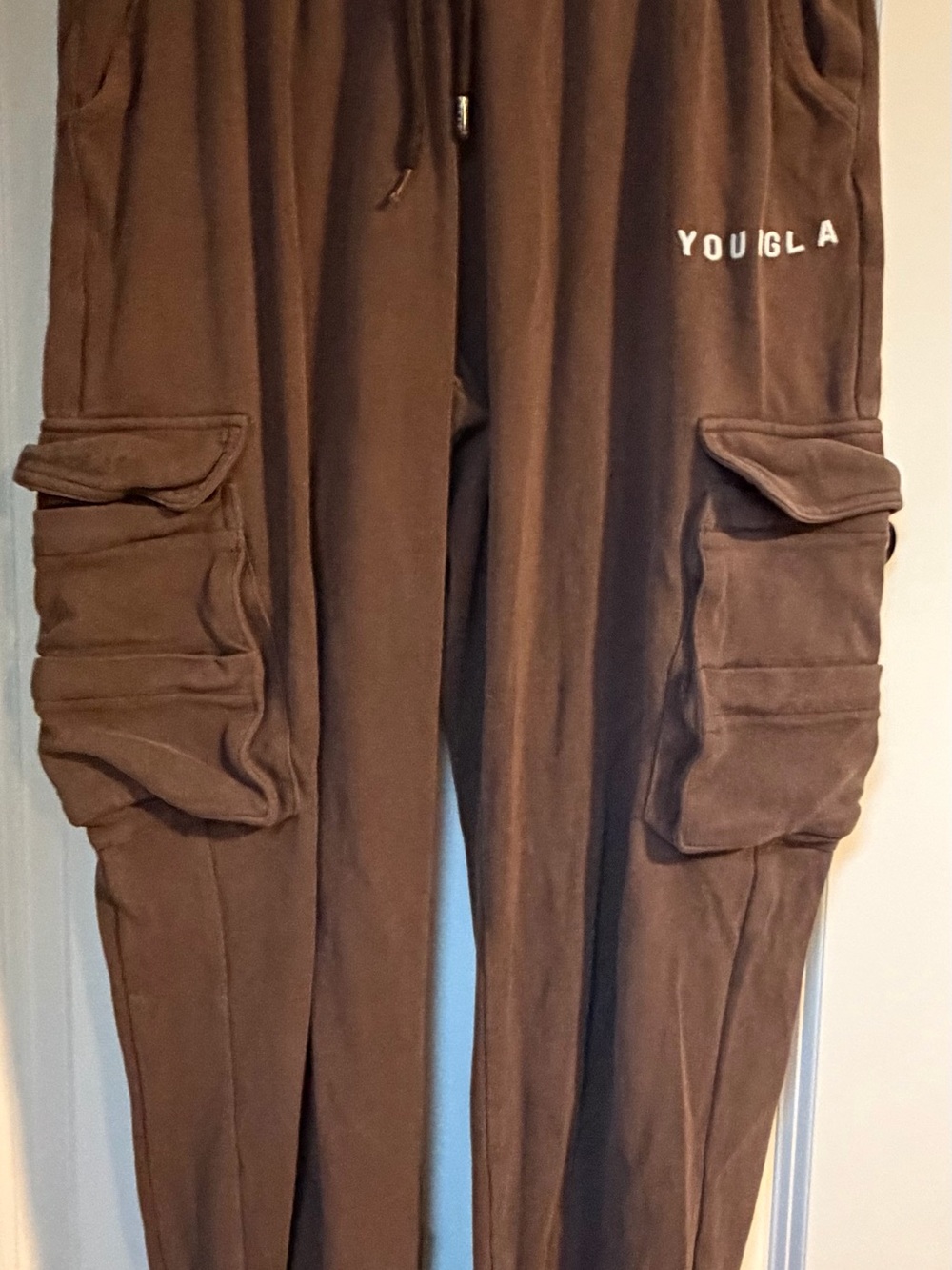 YOUNGLA Brown Cargo Medium Jogger Pants